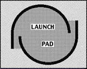 Bermed and paved launch pad